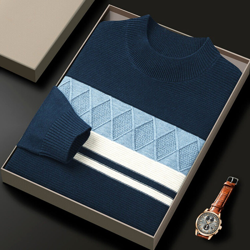 Winter Men's Round Neck Warm Sweater - enhanced image 2