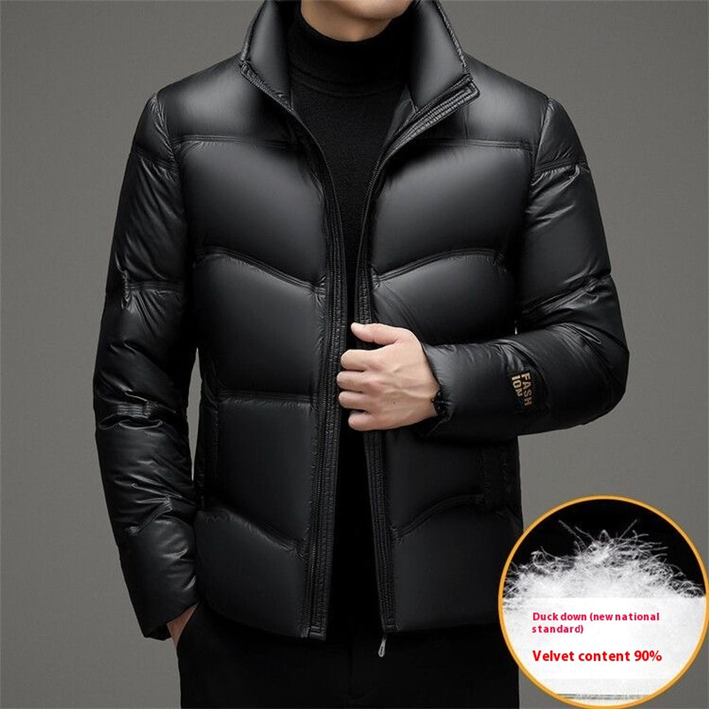 Winter Mid-old Men's Down Jacket Stand Collar Coat Thickened Protection Men - enhanced image 2