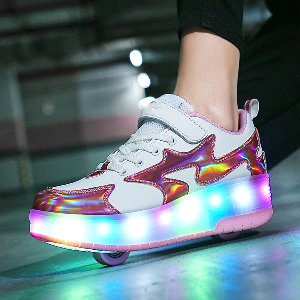 Women Fashion Removable Charging With Lights Light-emitting Roller Skates - enhanced image 2