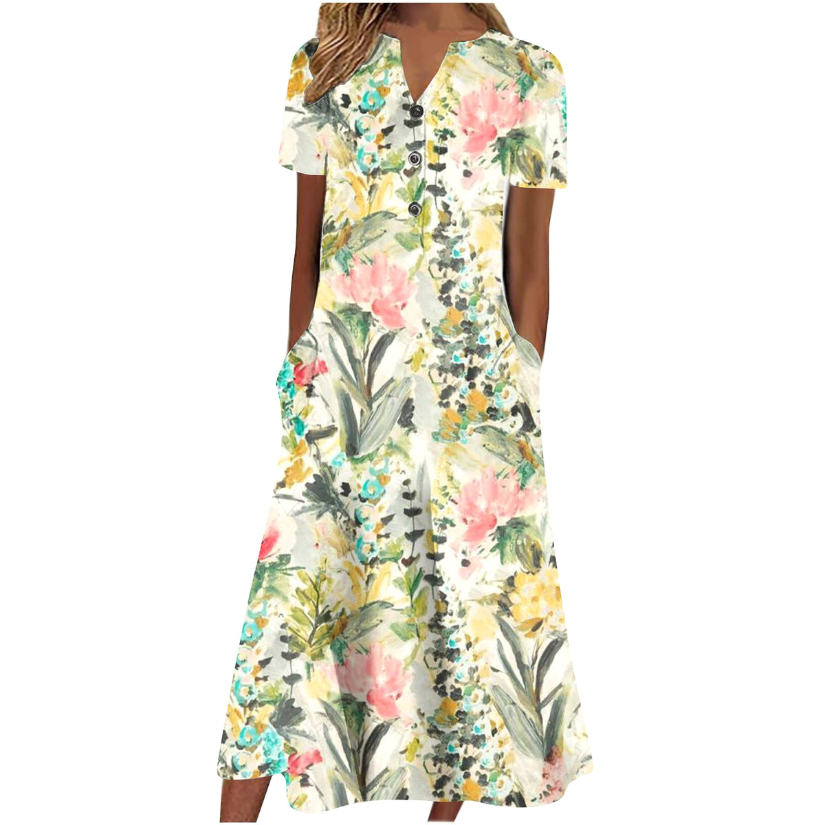 Women’s Summer Midi Dress – Casual, Light & Pocket-Ready - enhanced image 2