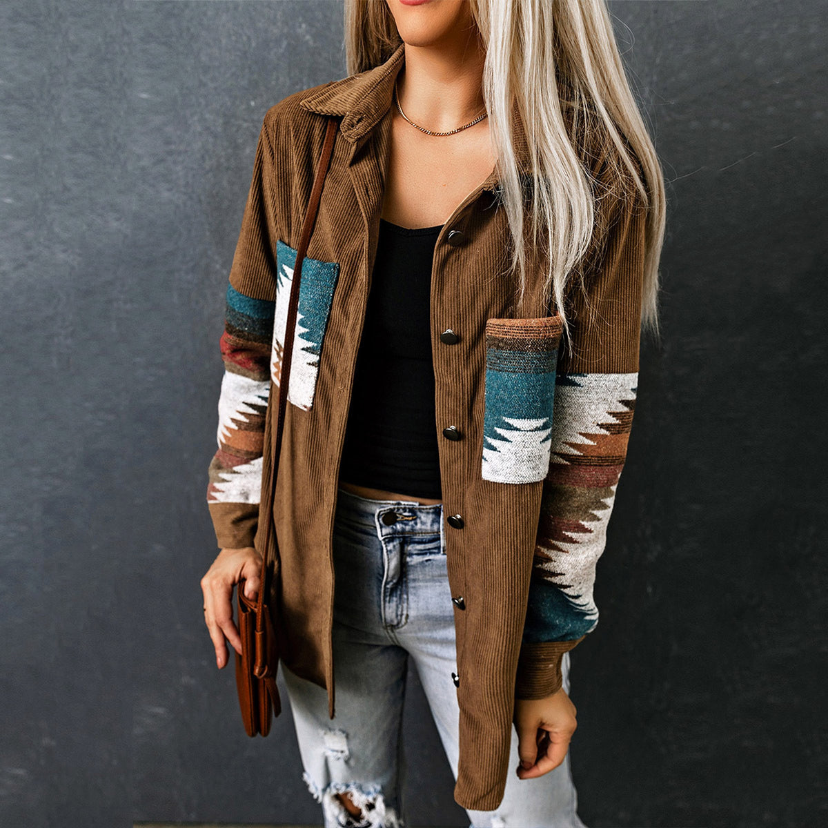Women's Corduroy Casual Cardigan Coat Jacket - enhanced image 2