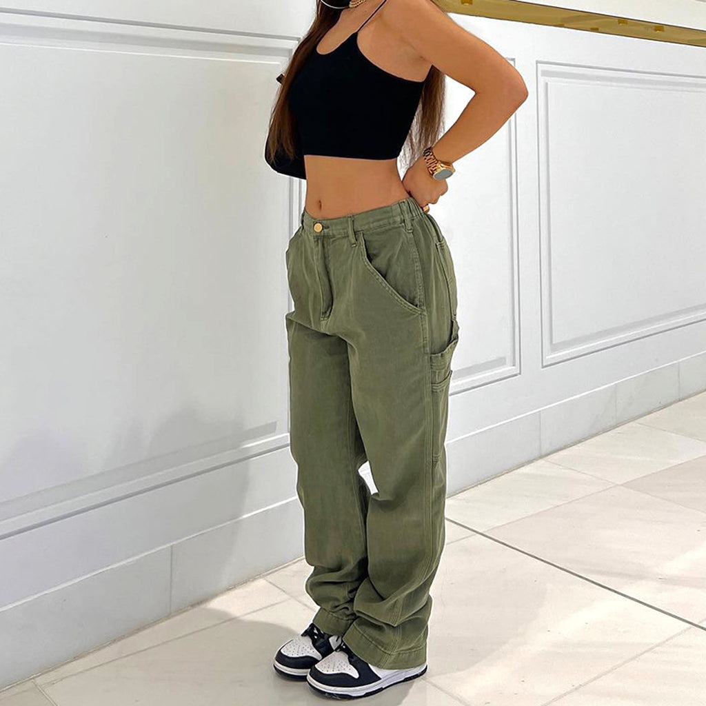 CargoMuse™ – High Waist Straight-Leg Utility Jeans for Women - enhanced image 2