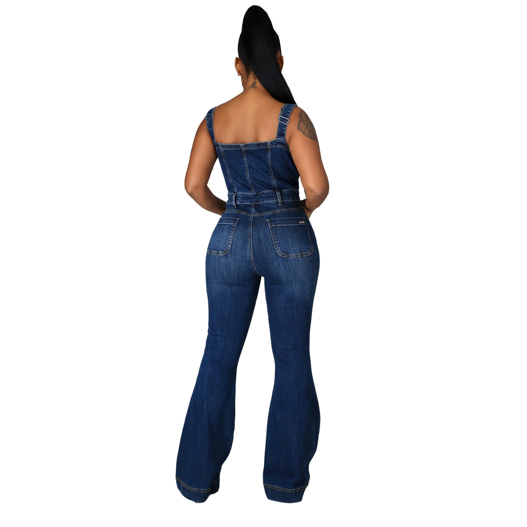 Women's Fashion Casual Denim Jumpsuit - enhanced image 2
