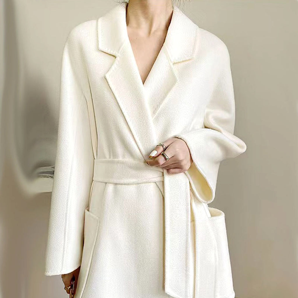 Women's Fashion Double-Sided Cashmere Water Ripple Coat – Luxury & Versatility - enhanced image 2
