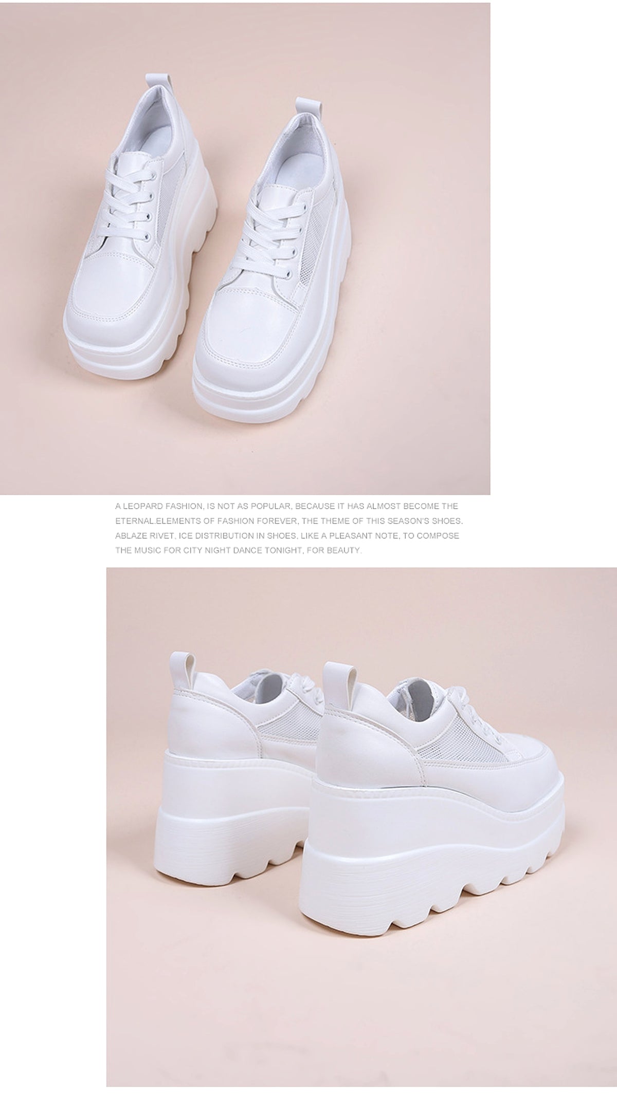 Women's Fashion Lace-up Thick Bottom Casual Daddy Shoes - enhanced image 2