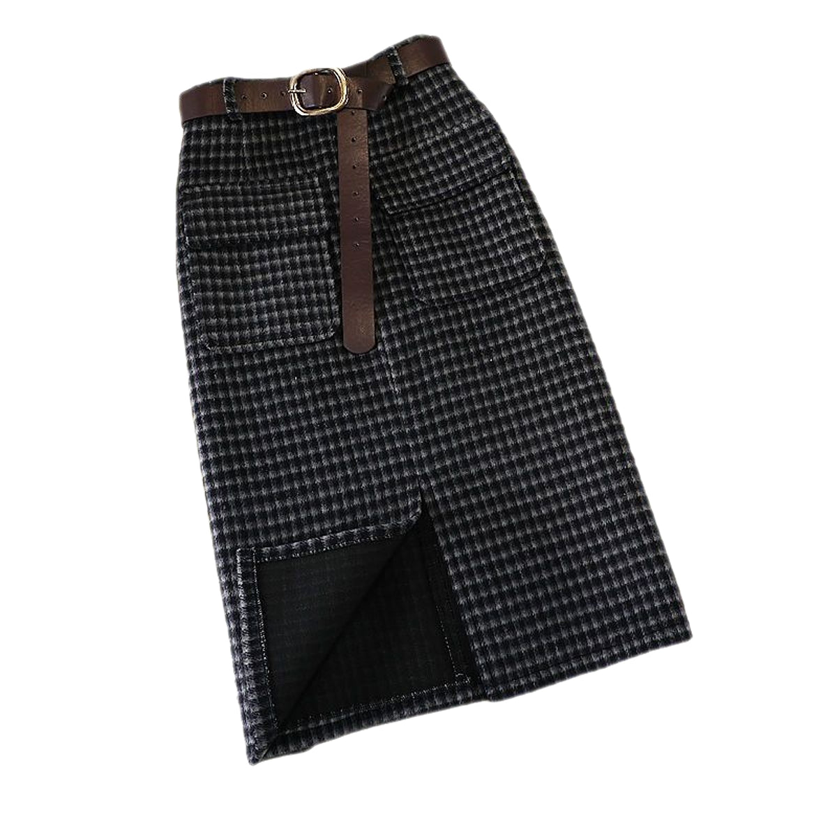 Women's Fashion Mid-length Woolen Skirt - enhanced image 2