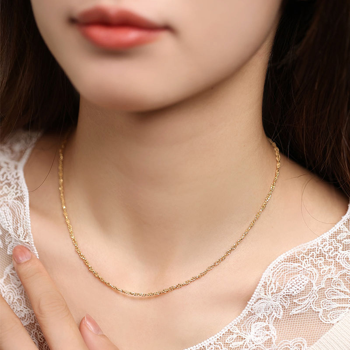 Women's Fashion Simple Lace Braided Chain - enhanced image 2