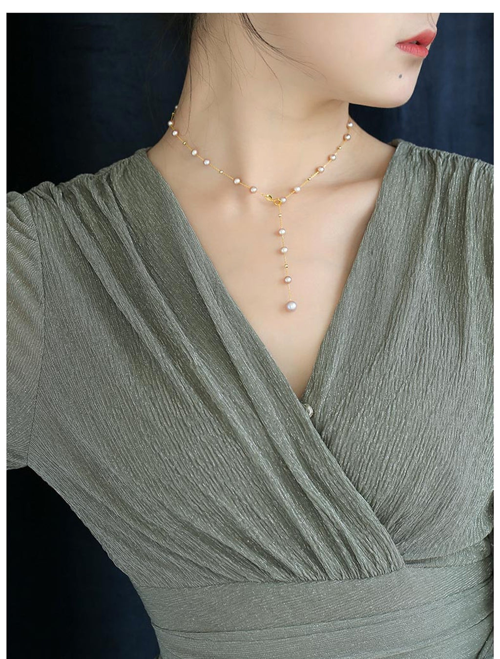 Women's Gypsophila Freshwater Pearl Necklace - enhanced image 2
