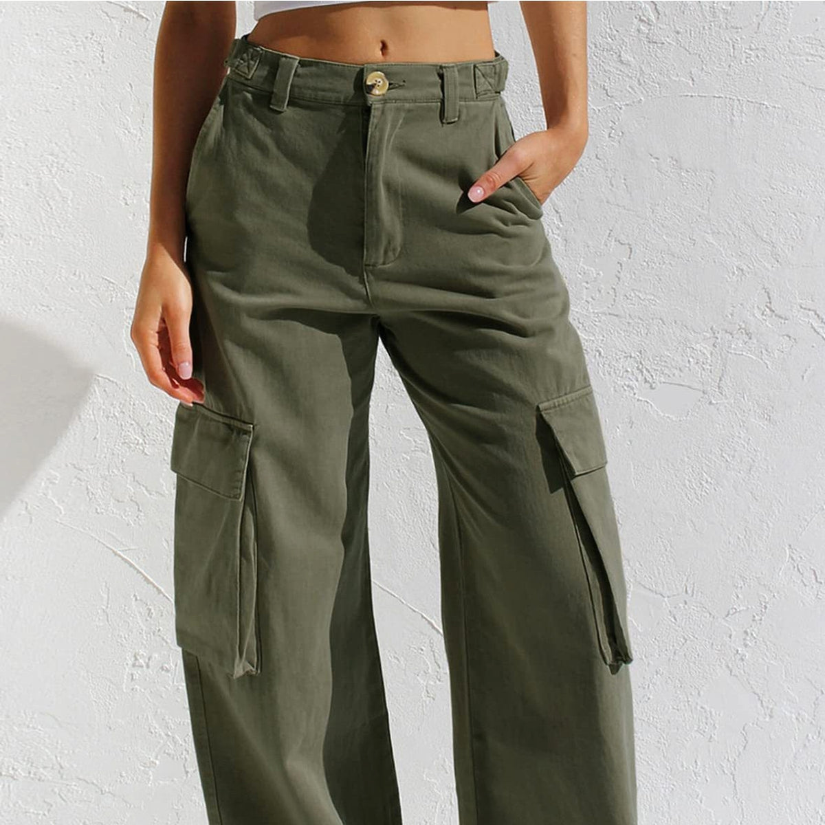 Women's Multi-pocket Loose Casual Denim Trousers Jeans - enhanced image 2
