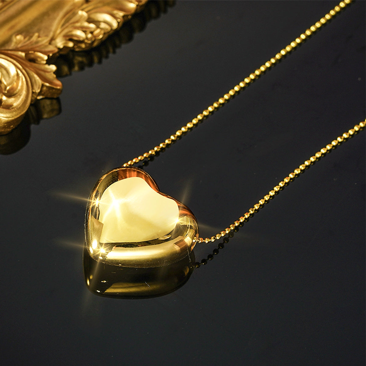 AuriLuxe™ – Personalized 18K Gold Love Pendant Necklace - enhanced image 2