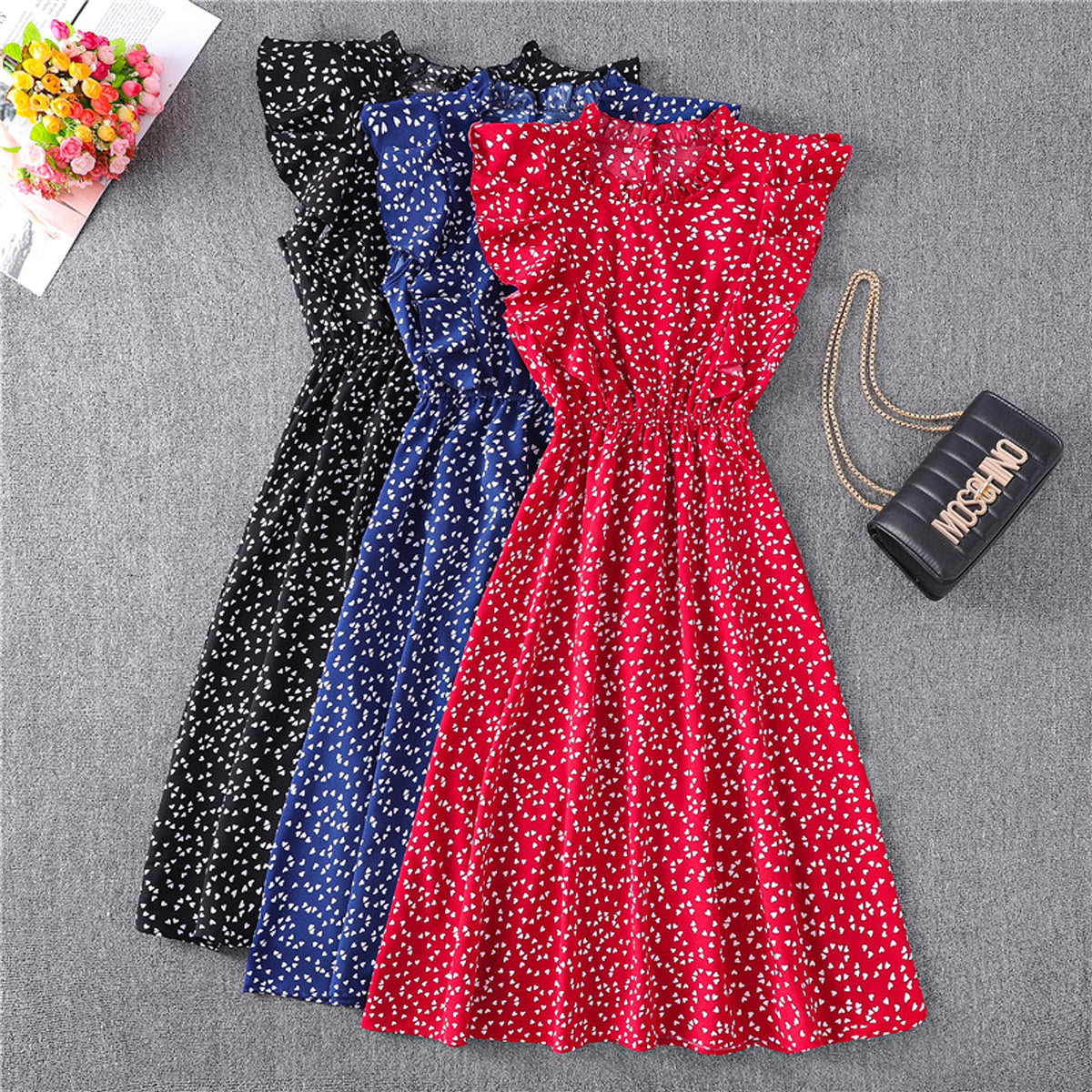 Women's Polka Dot Chiffon Loose And Versatile Dress - enhanced image 2