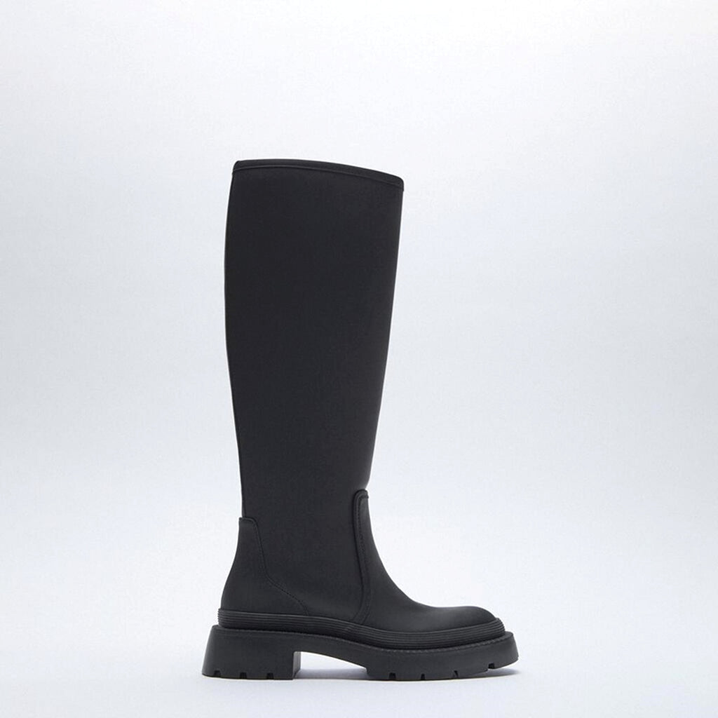 Women's Round Head Slim But Knee-high Martin Boots - enhanced image 2