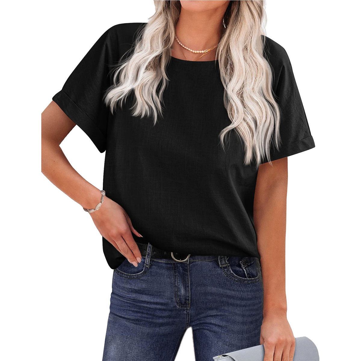 Women's Shirt Short-sleeved Cotton And Linen Top T-Shirt - enhanced image 2