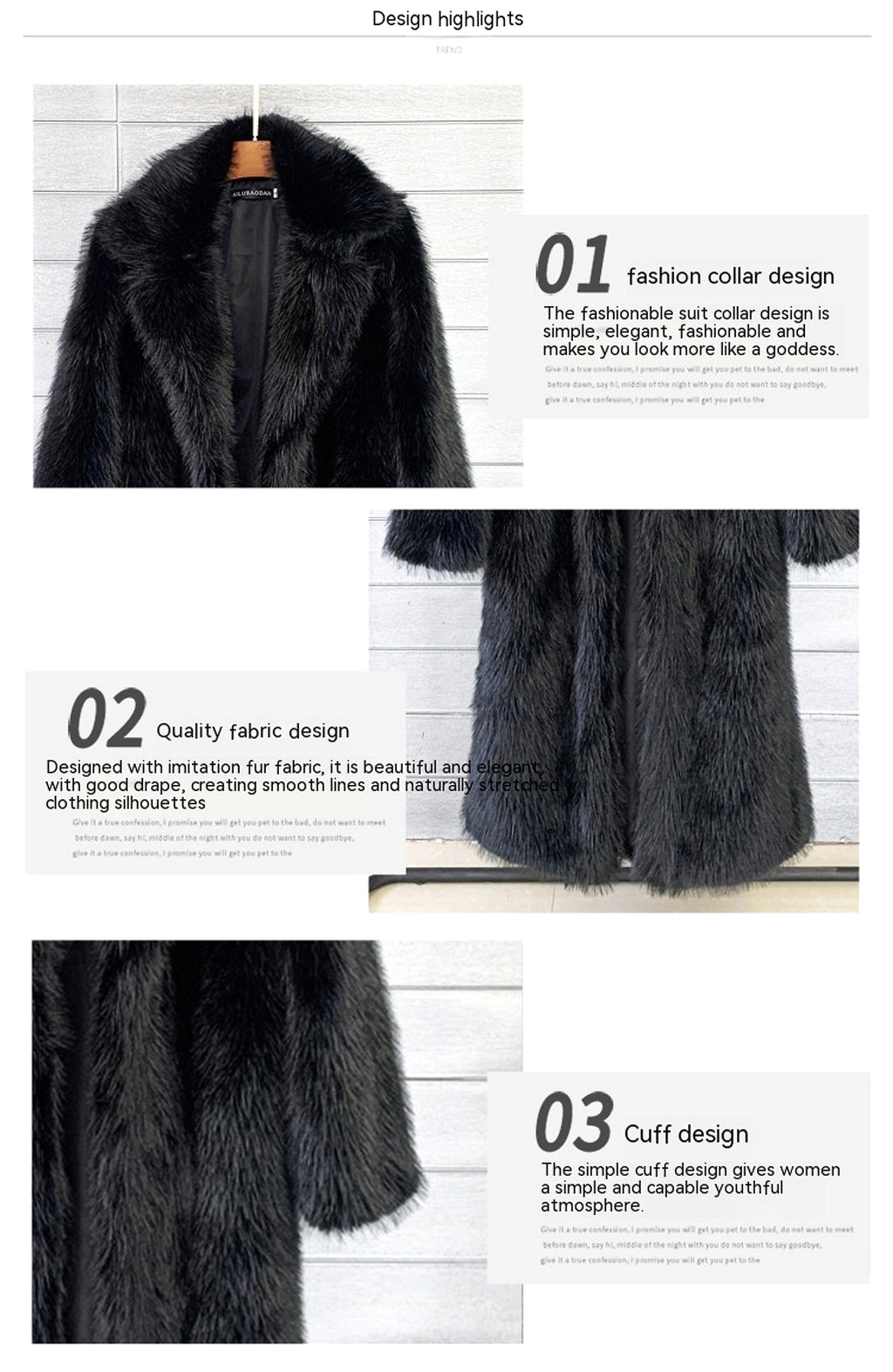 A Women's Suit Collar Jacket Fur - enhanced image 2