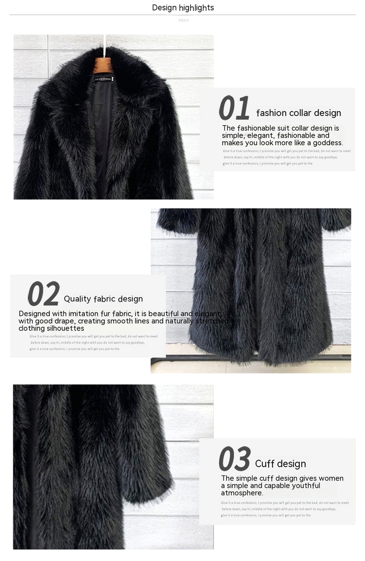 A Women's Suit Collar Jacket Fur - enhanced image 2