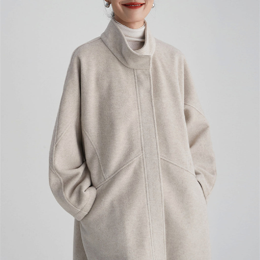 Women's Woolen Overcoat Long Coat Jacket - enhanced image 2