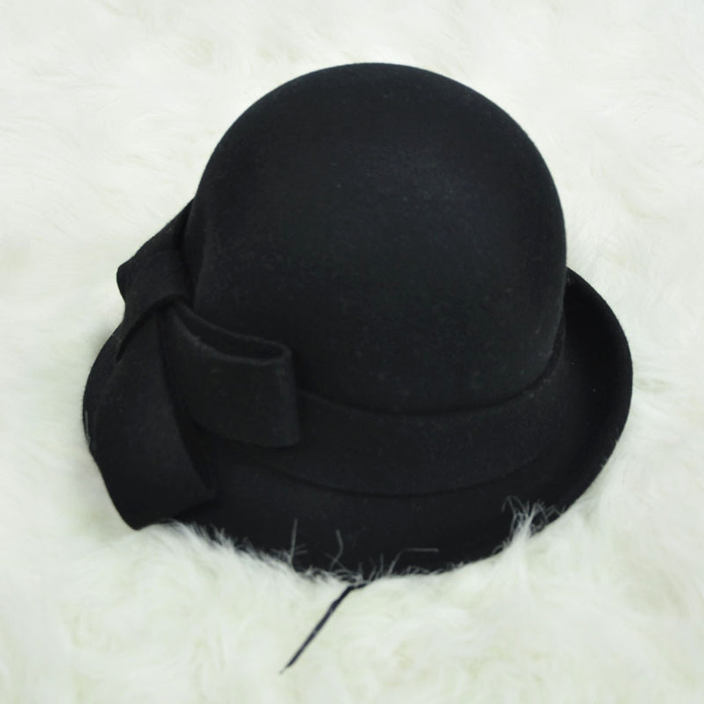 Woolen Big Bow Dome Fisherman's Basin Hat - enhanced image 2