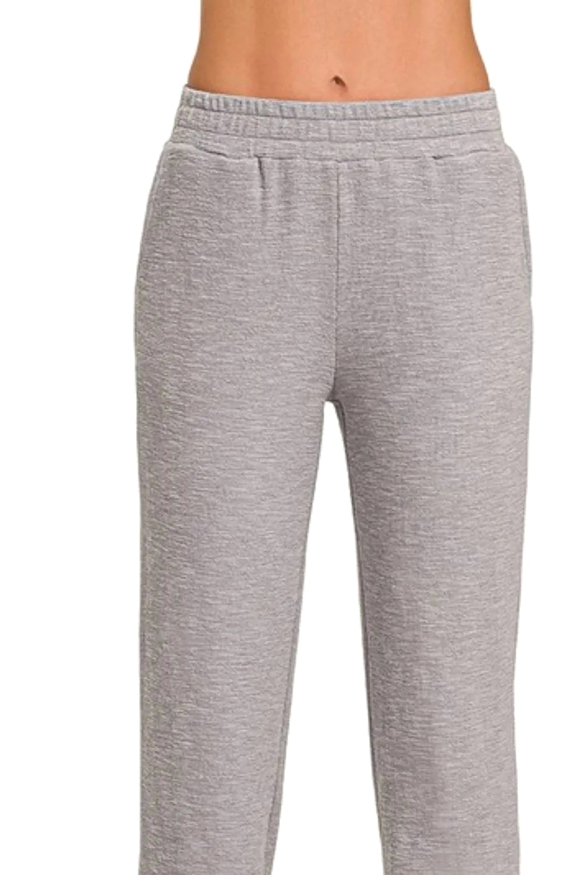 Zenana Cotton Slub Jogger Pants - enhanced image 2