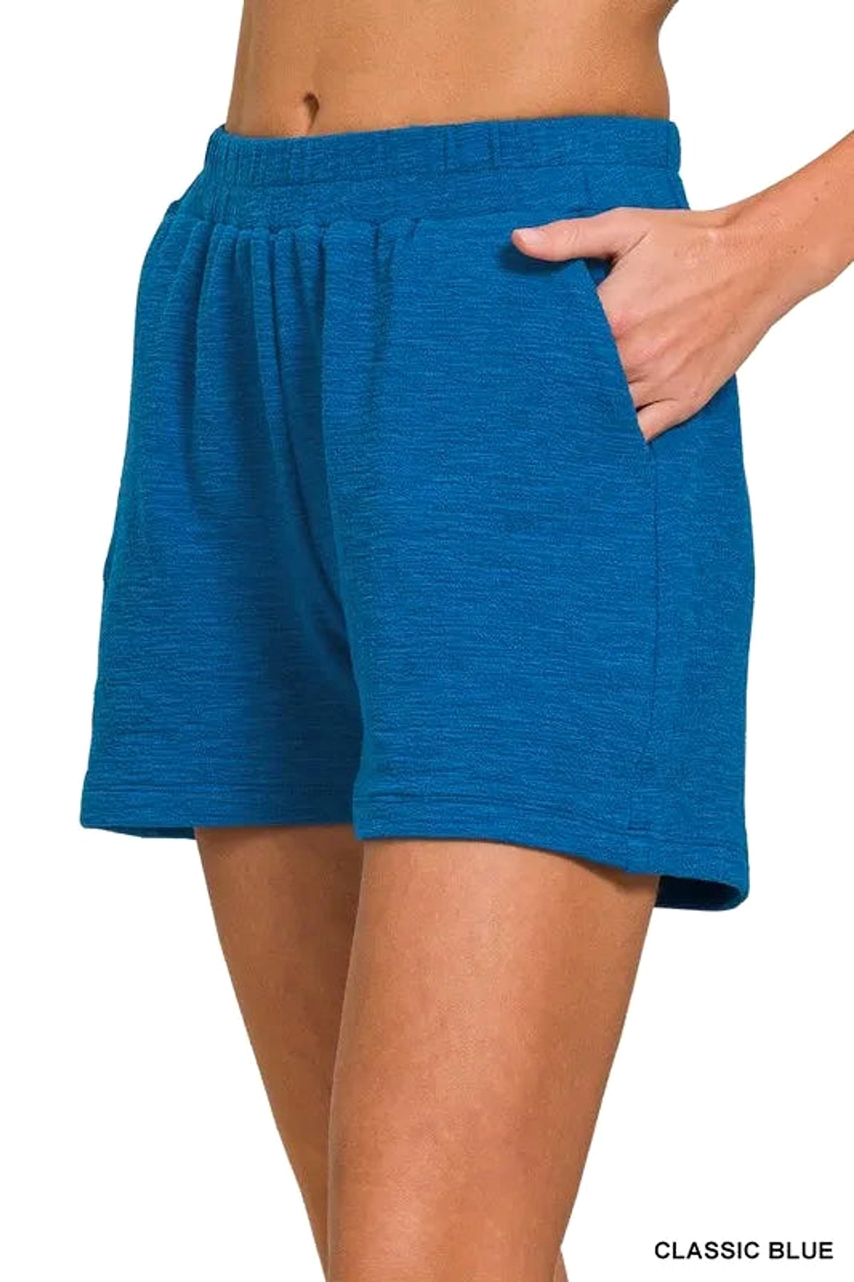 Zenana Cotton Slub Shorts - enhanced image 2