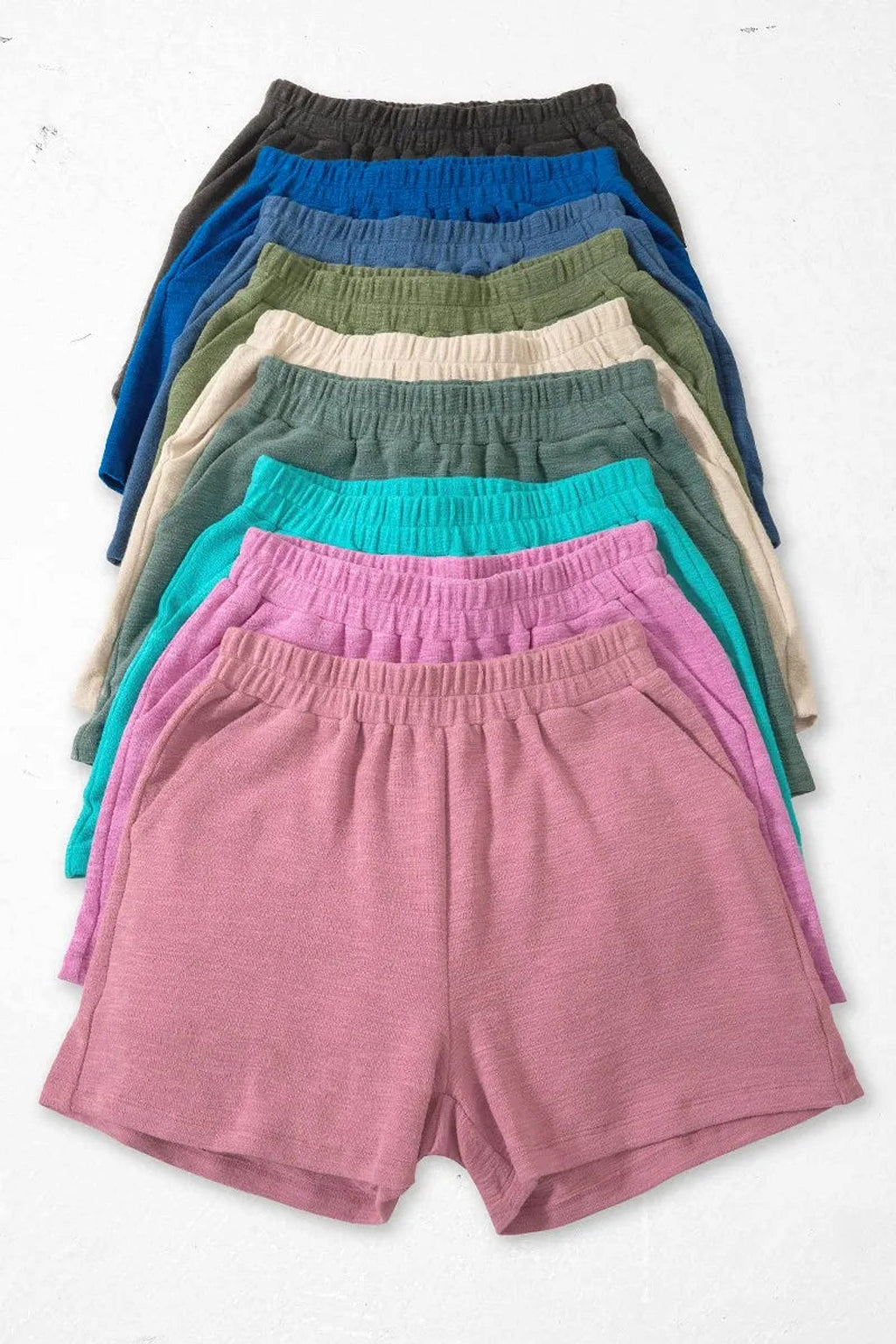 Zenana Cotton Slub Shorts - enhanced image 2