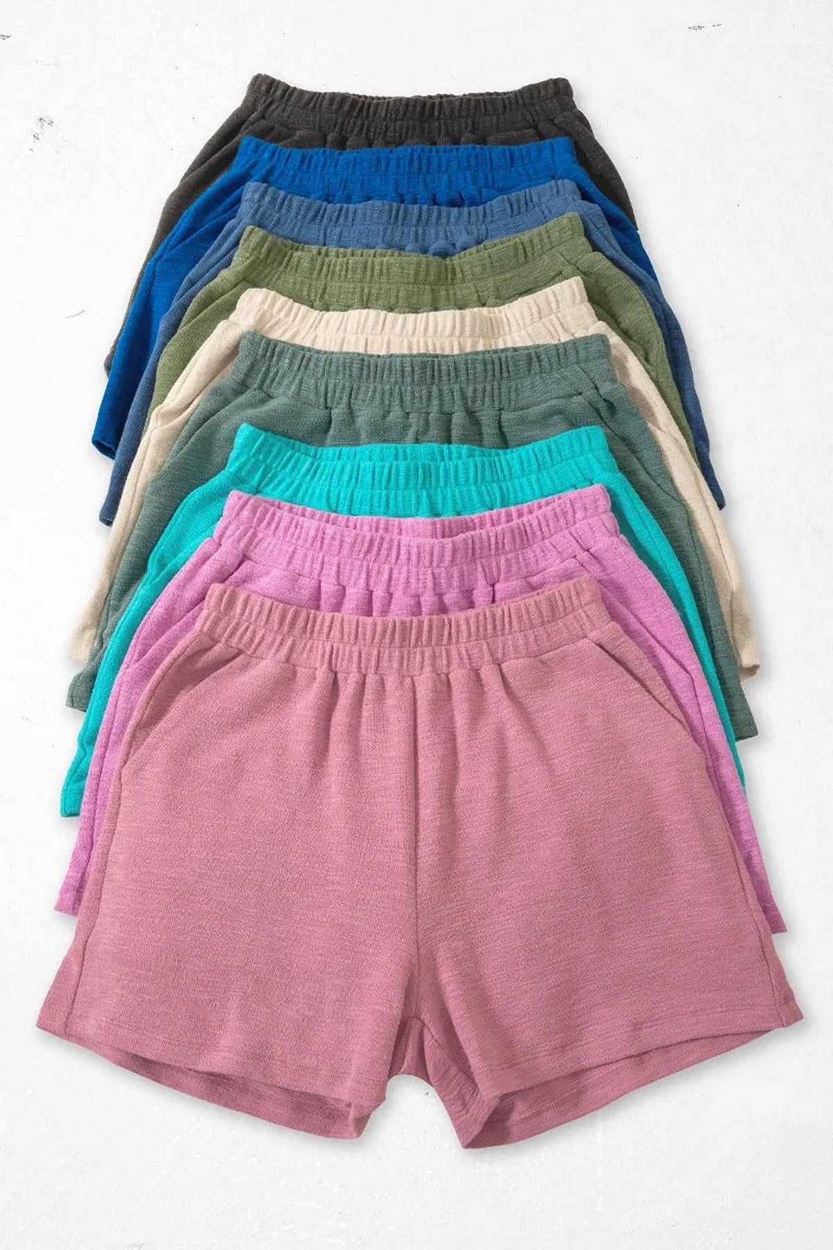 Zenana Cotton Slub Shorts - enhanced image 2