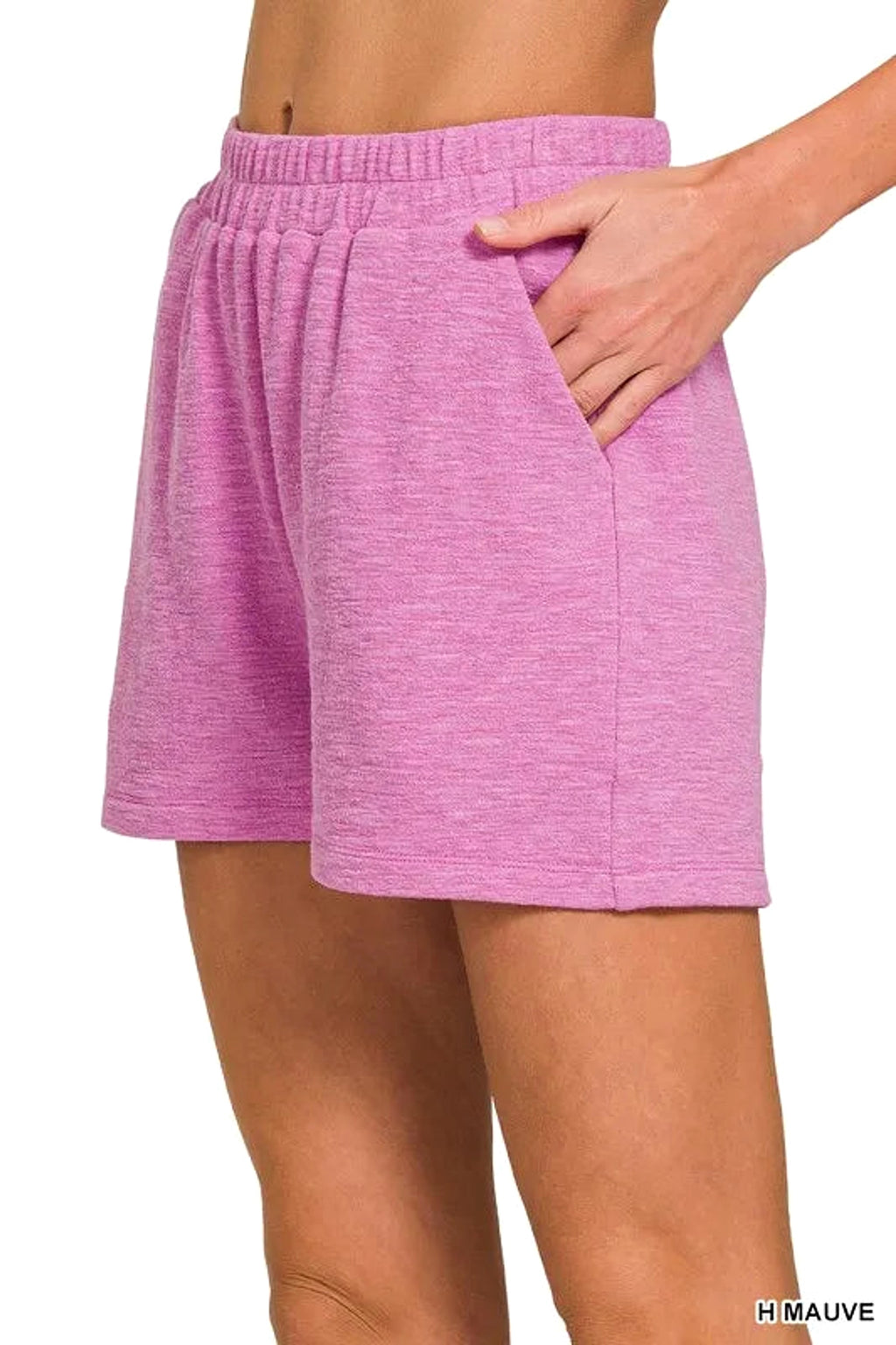 Zenana Cotton Slub Shorts - enhanced image 2