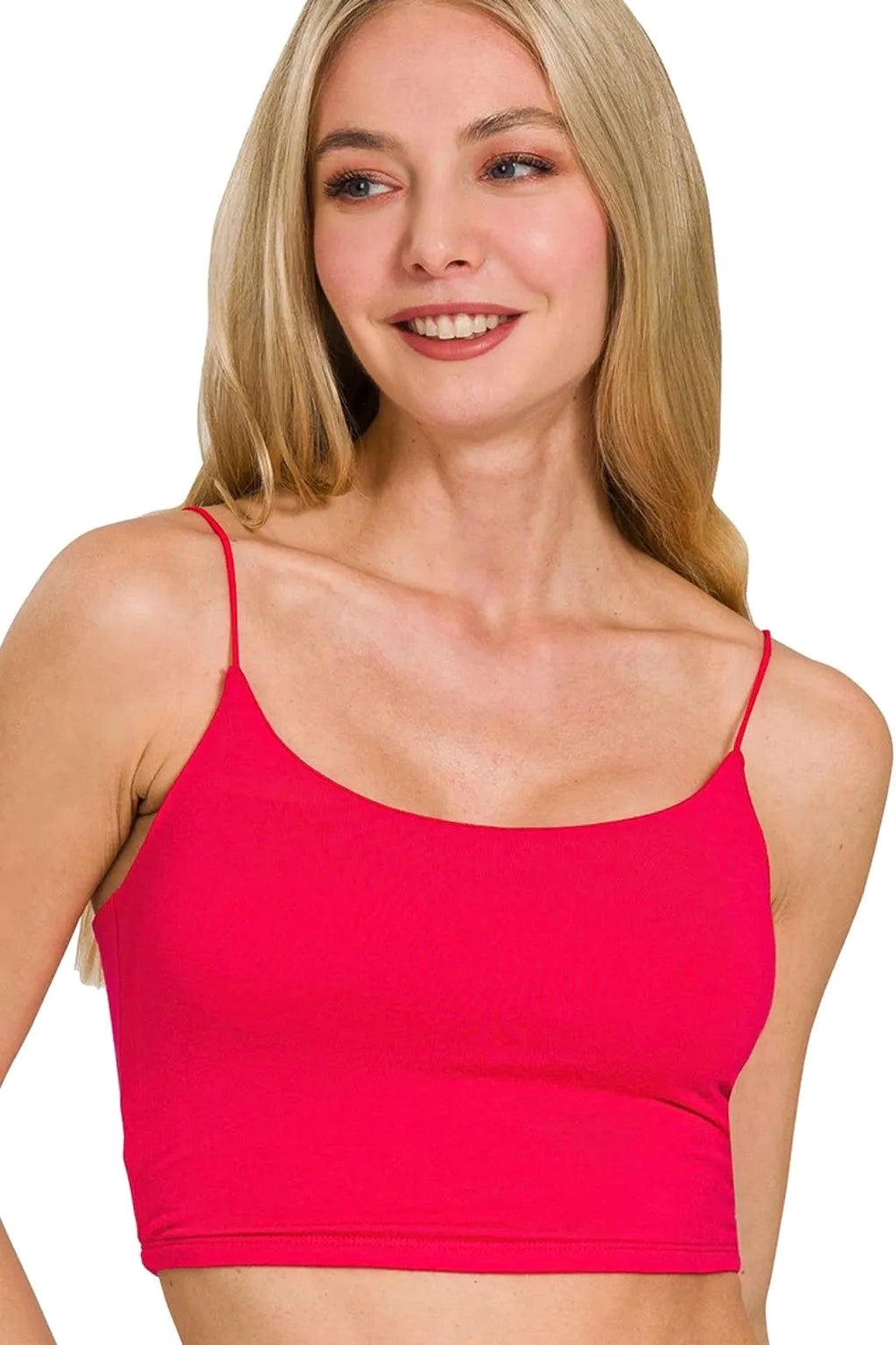 Zenana Double Layered Spaghetti Bra Cami - enhanced image 2
