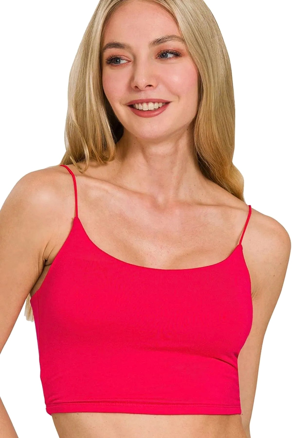 Zenana Double Layered Spaghetti Bra Cami - enhanced image 2