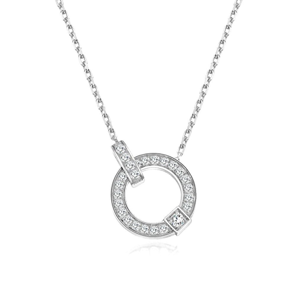 18K Fashion Diamond Clavicle Necklace - enhanced image 3