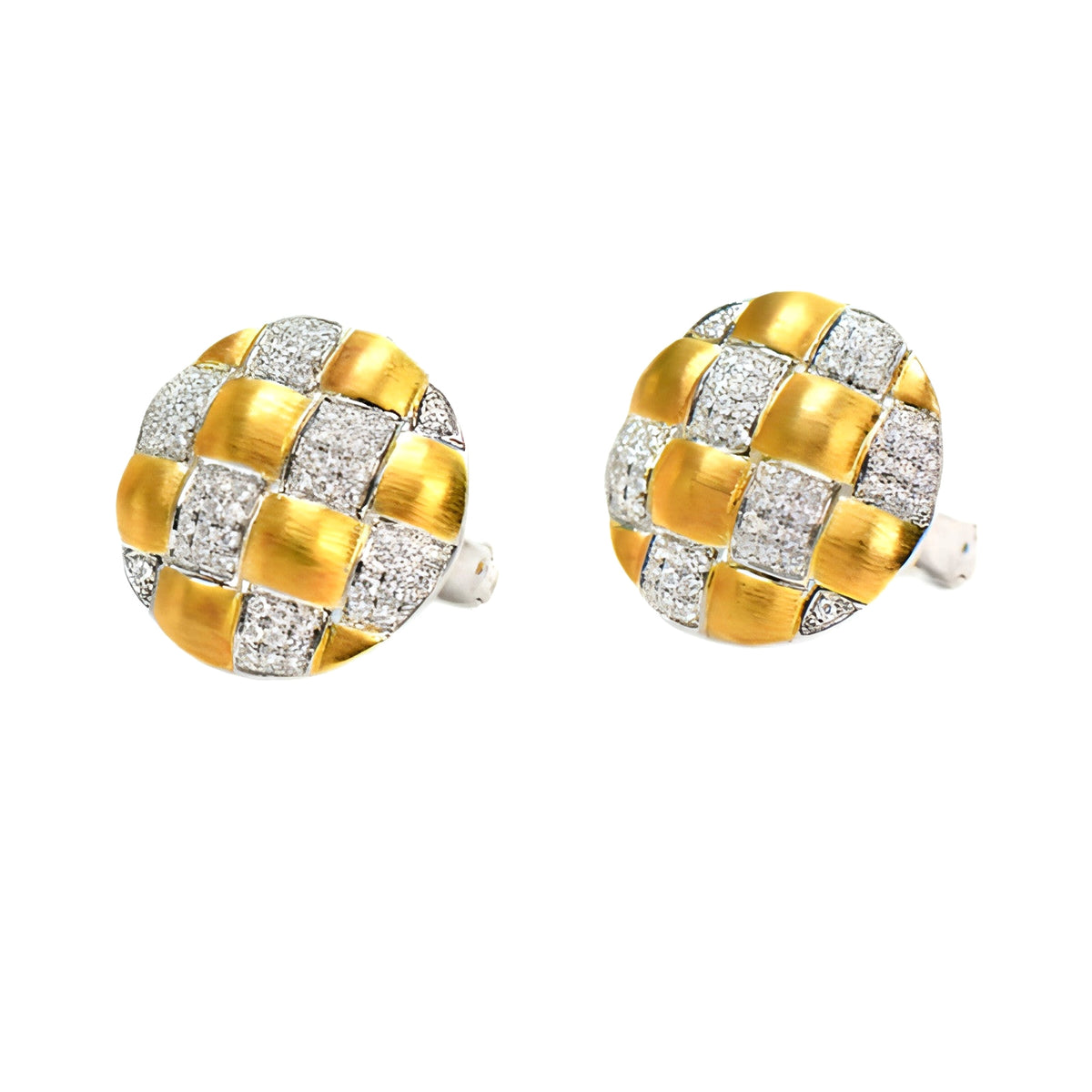 18K Gold Diamond Braided Craft Earrings – Stylish & Unique - enhanced image 3