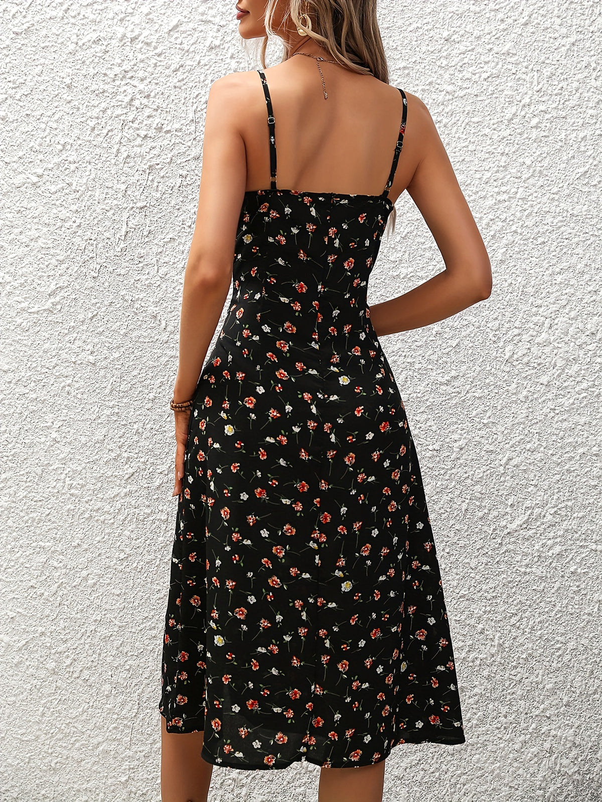 25 Edition – Polka Dot Maxi Dress with Front Slit - enhanced image 3