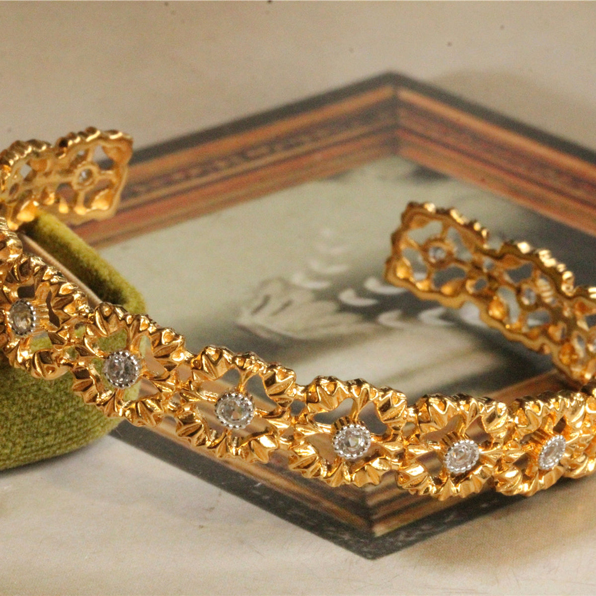 925 Silver Gold Plated Openwork Bracelet - enhanced image 3