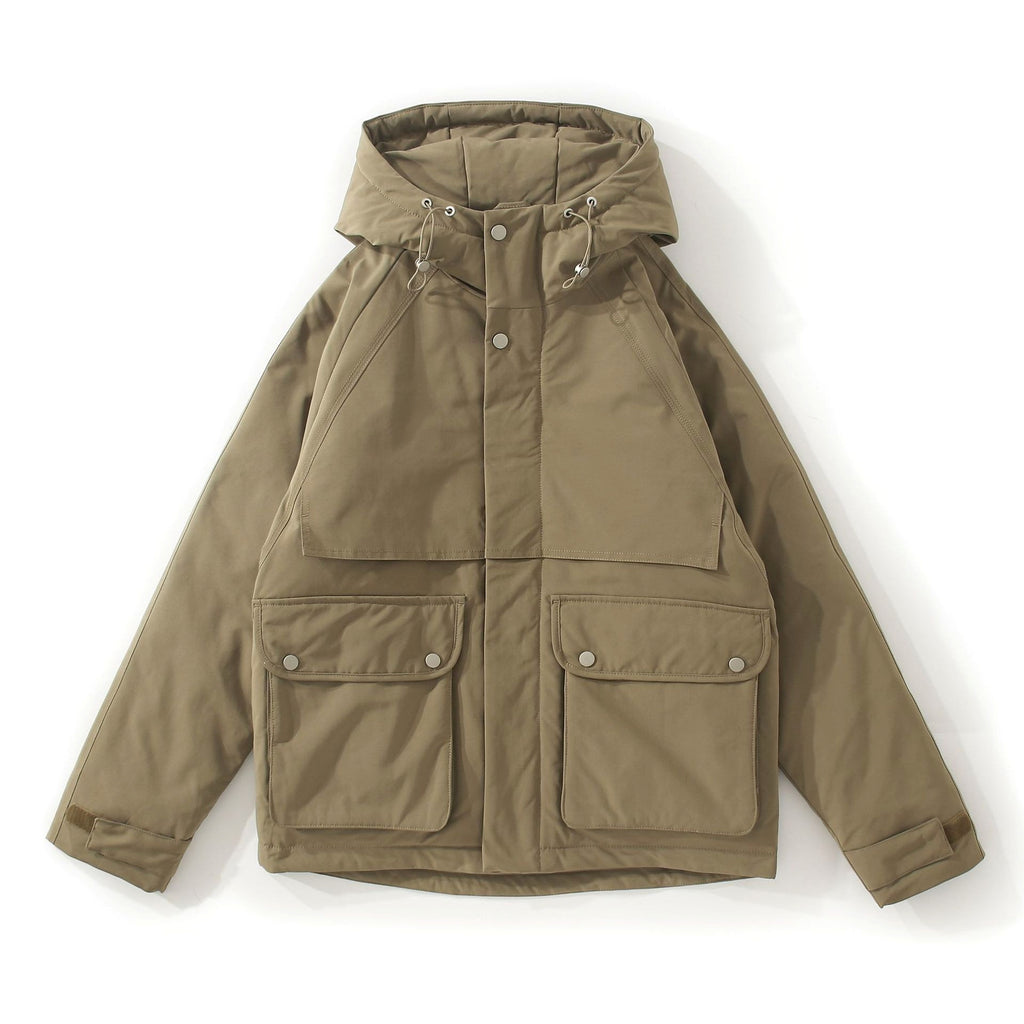 All-match Short White Duck Down Hooded Jacket Men - enhanced image 3