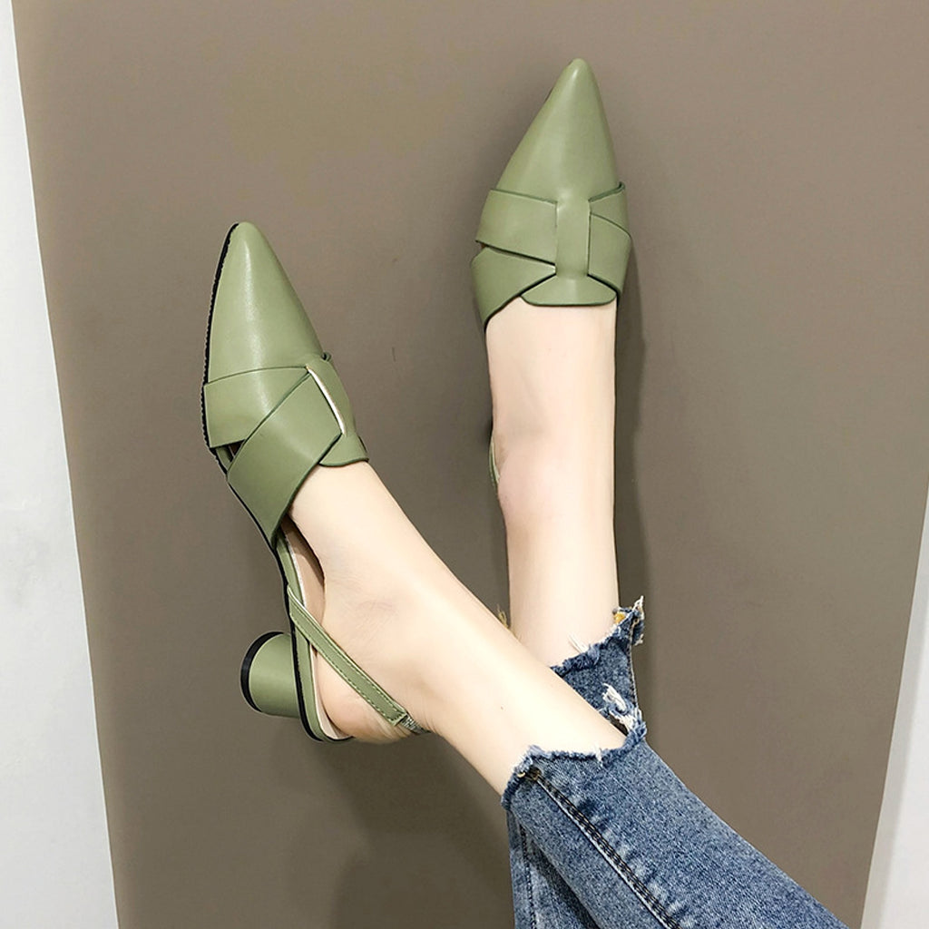 Baotou Mid-heel Thick-heeled Roman High-heel Shoes - enhanced image 3