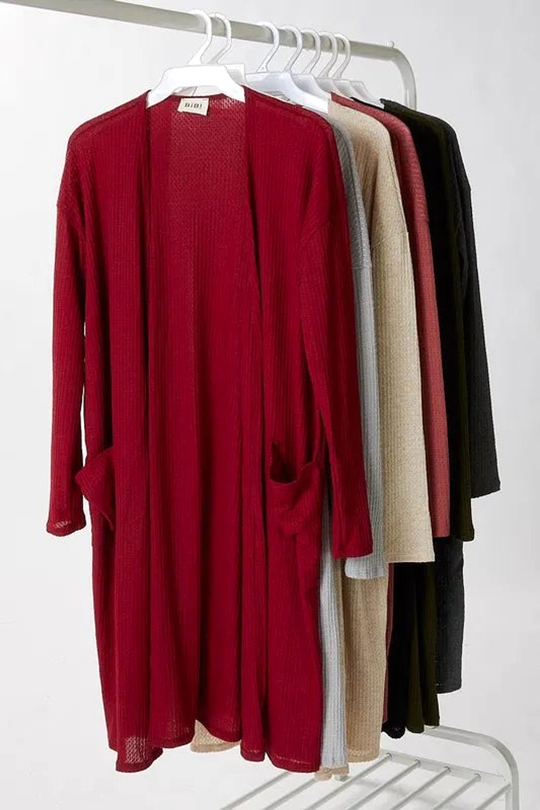 BiBi Pockets Thermal Open Front Cardigan - enhanced image 3