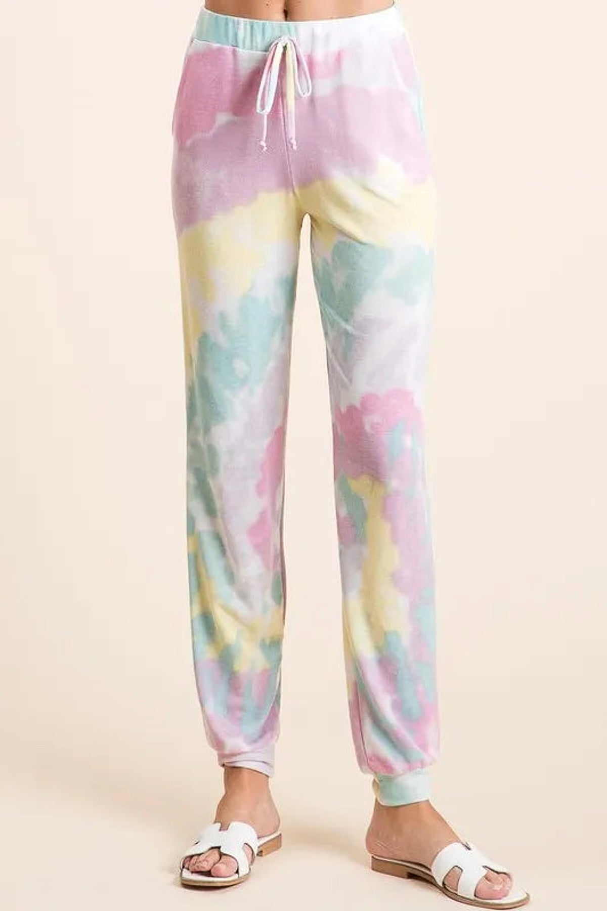 BiBi Tie Dye French Terry Casual Pants - enhanced image 3