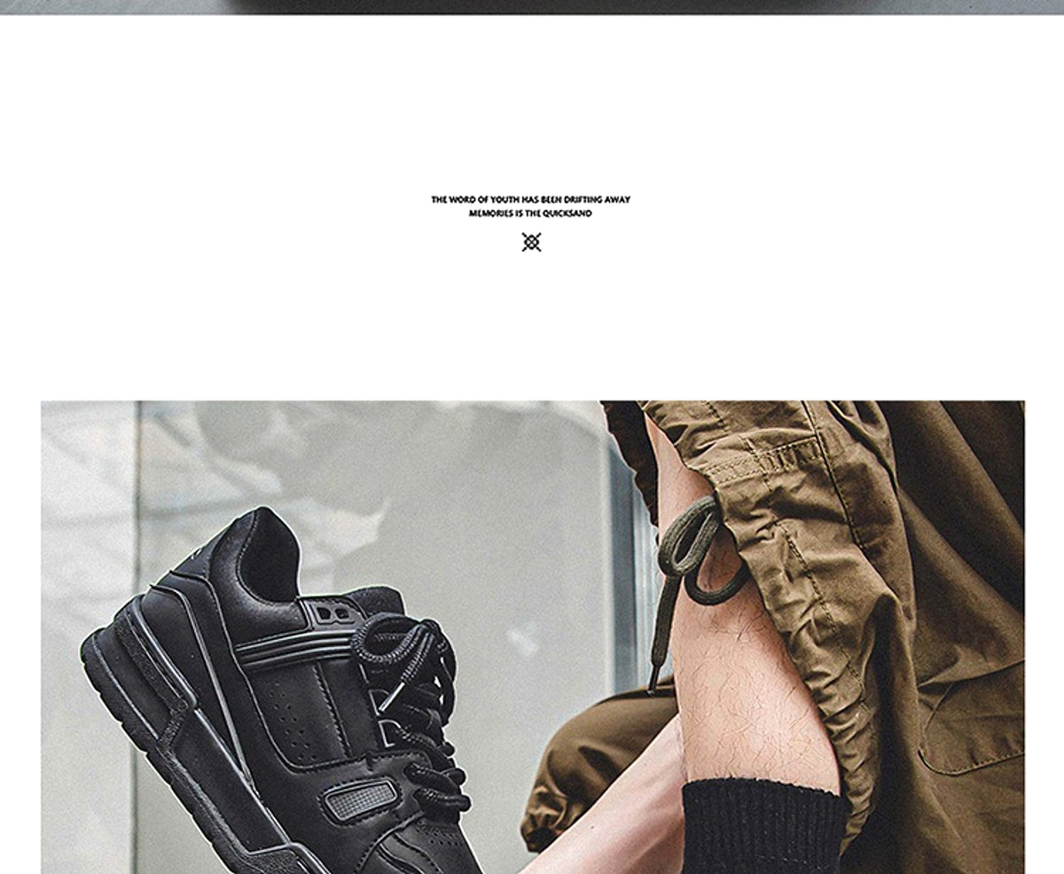 Black American Retro Platform Sports Board Shoes - enhanced image 3