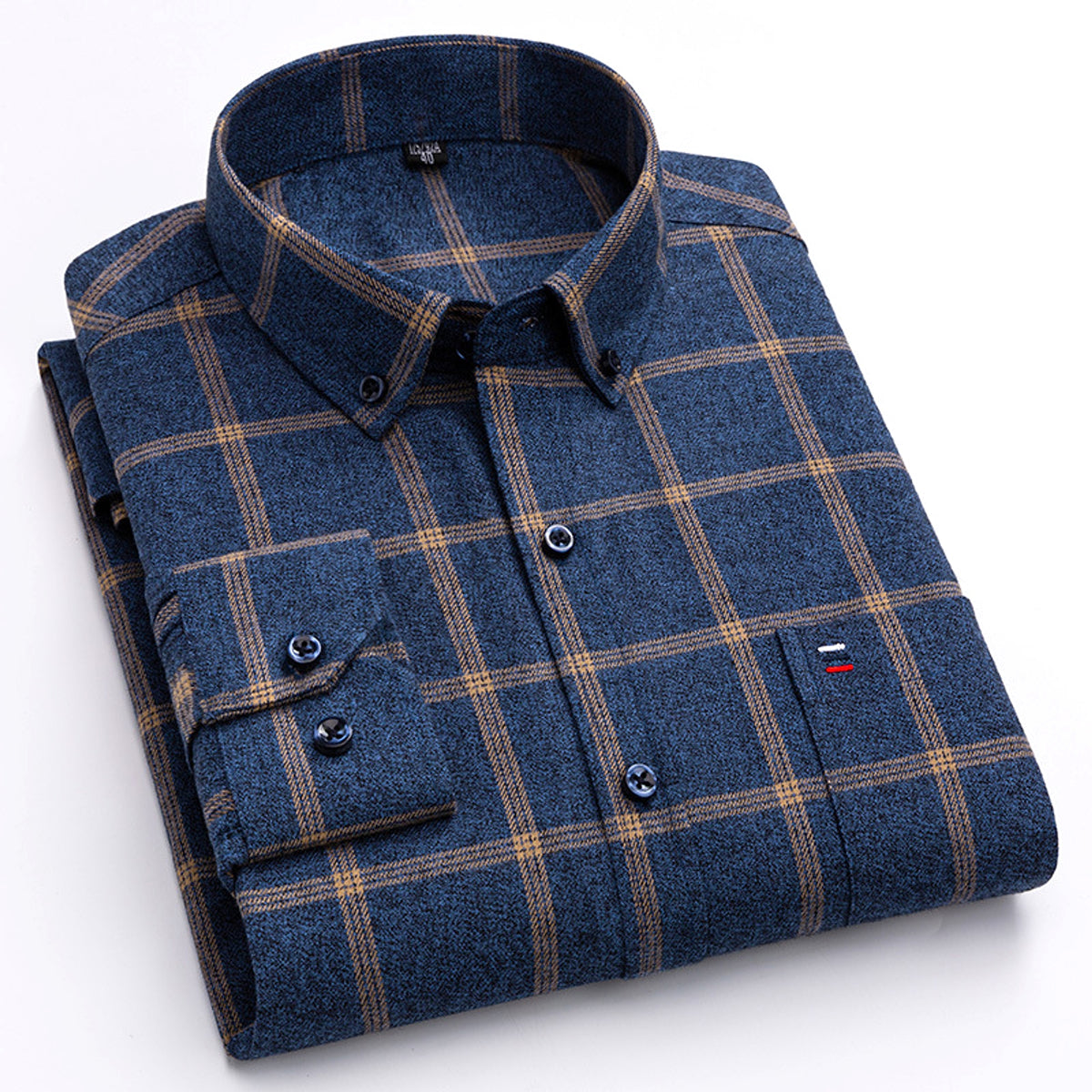 Brushed Yarn-dyed Plaid Business Casual Shirt - enhanced image 3