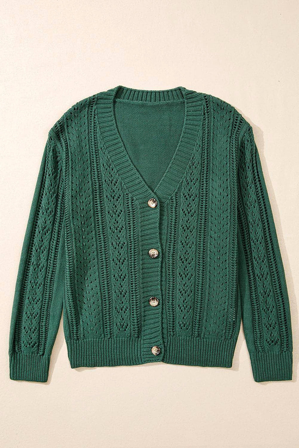 Canton Open Knit Drop Shoulder Sweater Cardigan - enhanced image 3