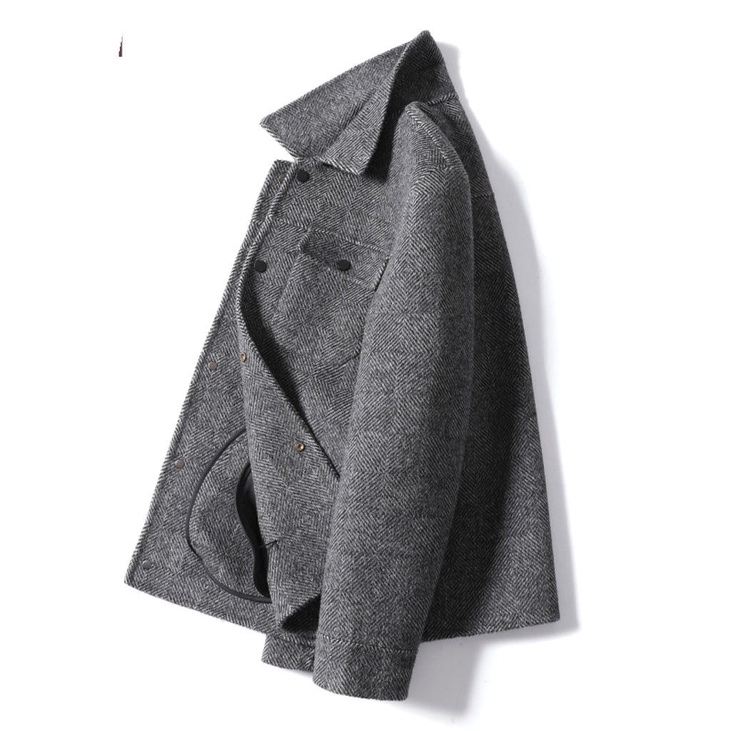 Cashmere Short Wool Jacket Men - enhanced image 3