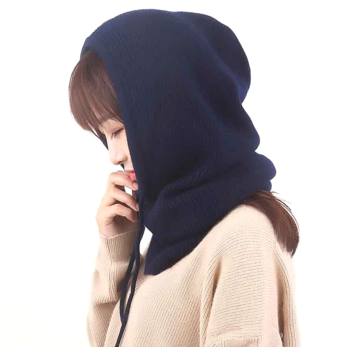 Cashmere Woolen Autumn And Winter Knitted Hat - enhanced image 3