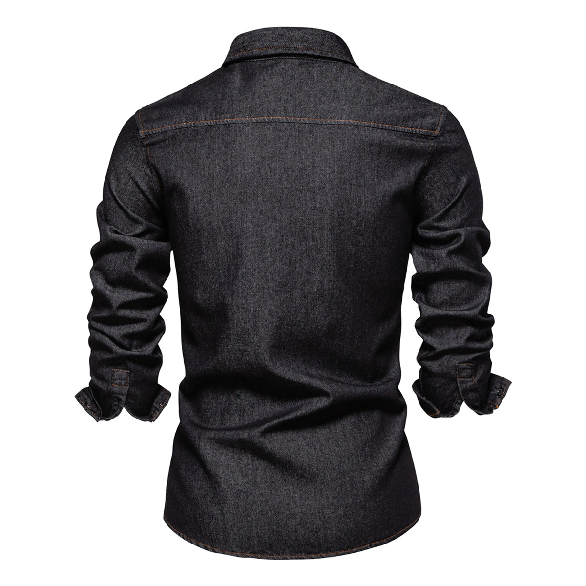 Casual Long Sleeve Washed DressShirt - enhanced image 3