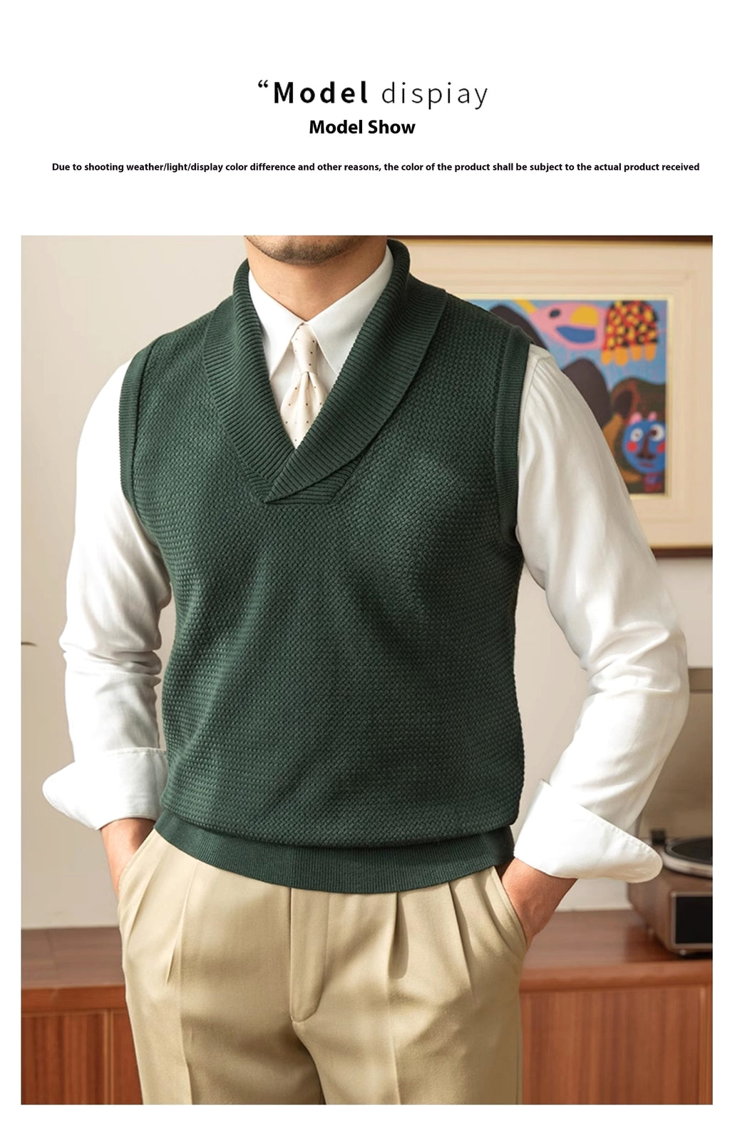 Casual Retro Warm Sweater Vest - enhanced image 3
