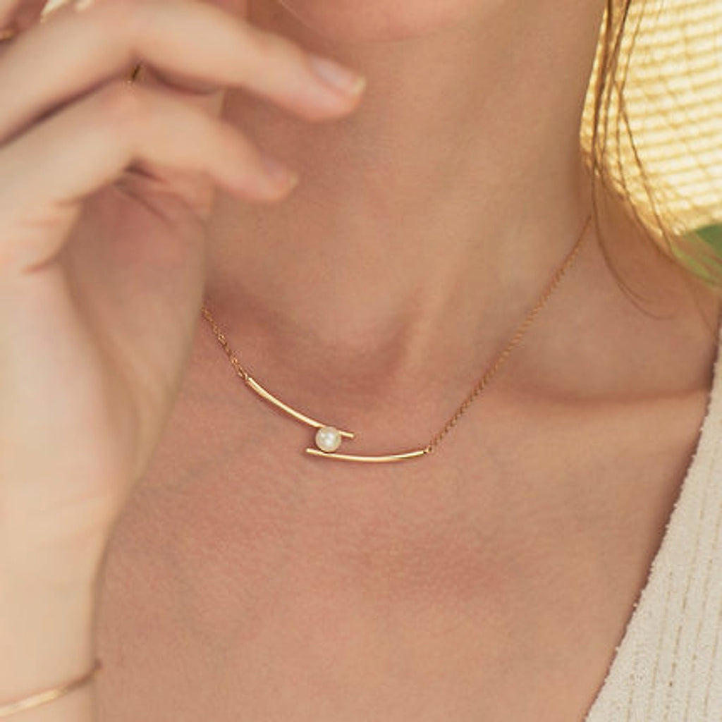 LuxeBaré™ – Chopsticks Clavicle Chain Necklace - enhanced image 3