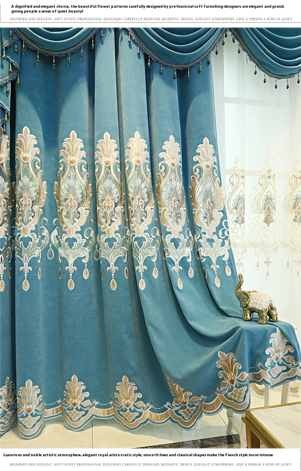 Cieloro™ – European Style Hollow Flower Embroidered Curtain - enhanced image 3