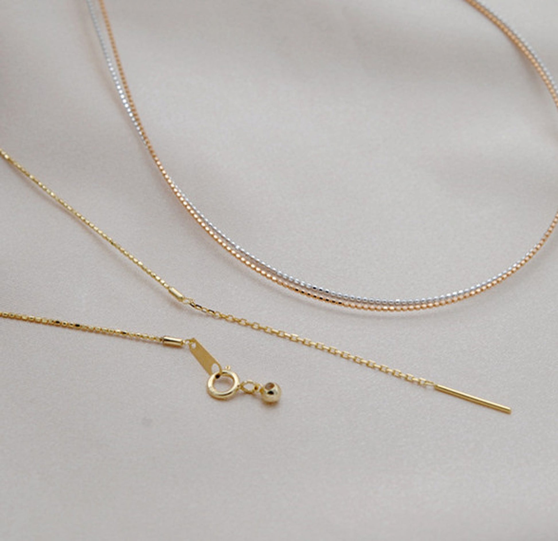 Collar Adjustment Chain 18K Gold Necklace Sleeve Chain Empty Holder DIY Accessories - enhanced image 3