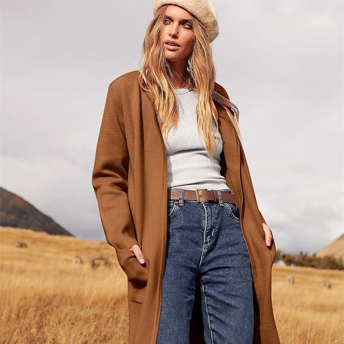 Comfort And Casual Turn-down Collar Coat Women - enhanced image 3