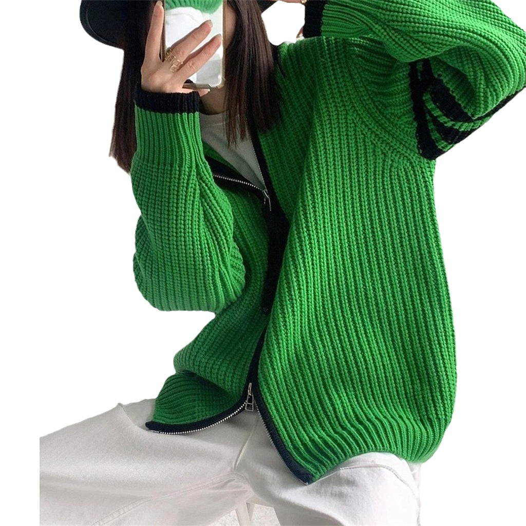 Zipped Stand Collar Sweater Coat Women - Edition 25 - enhanced image 3