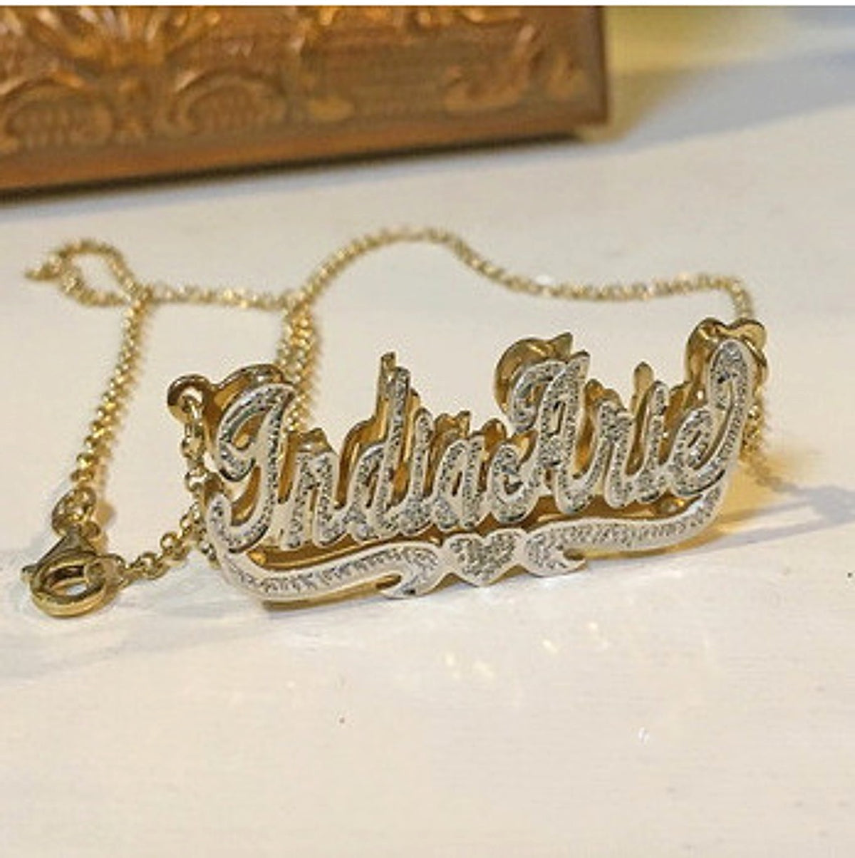 Personalized Copper Letter Name Necklace – Custom Name Jewelry - enhanced image 3