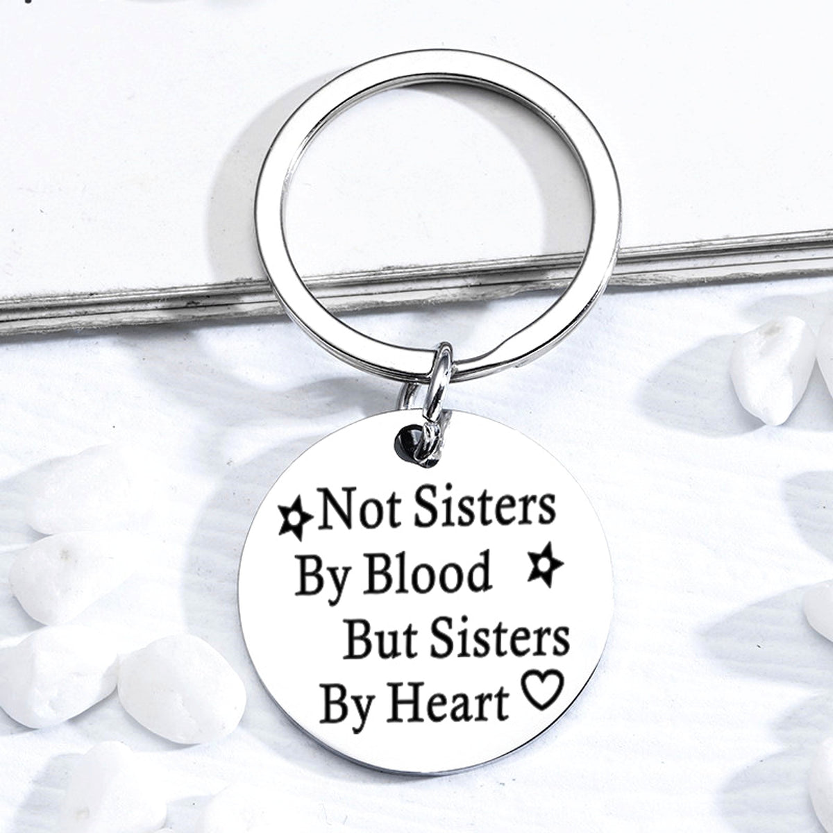 Personalized Stainless Steel Round Keychain – Engraved Pendant for Friends & Family - enhanced image 3